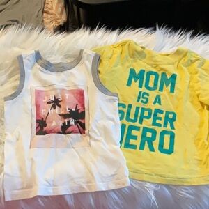 Old Navy Kids Graphic Tank Top - White and Gray